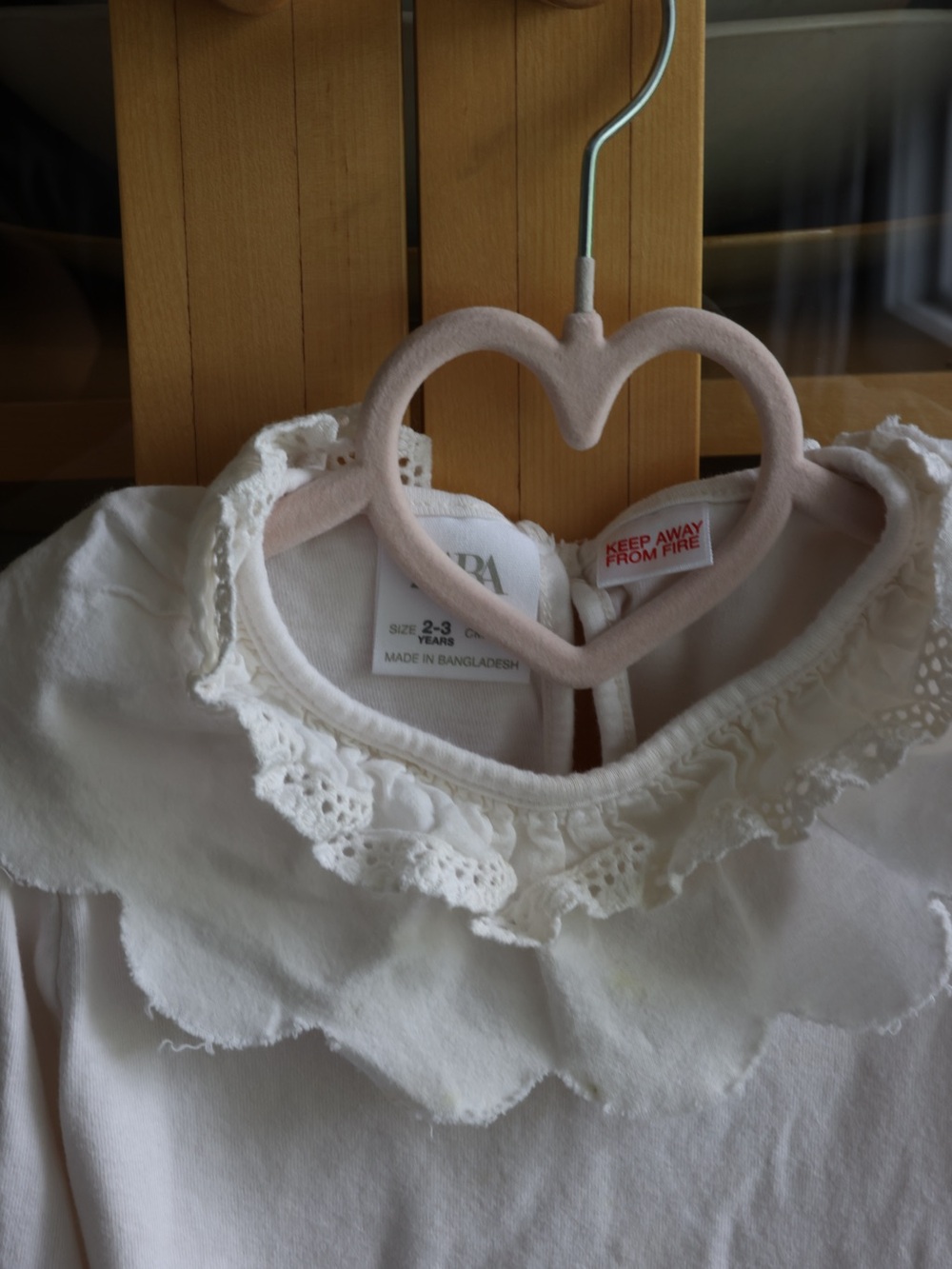 Children's White Lace Collar Top - Size 2-3